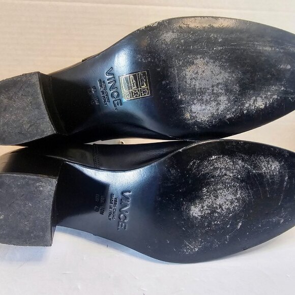 Vince "Harriet" Leather Boot Ankle Booties Buckle Detail Black SZ 10 - Picture 8 of 8